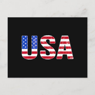USA T Shirt Patriottische Amerikaanse Vlag Mannen  Briefkaart