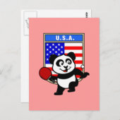 USA Table Tennis Panda Briefkaart (Voorkant / Achterkant)