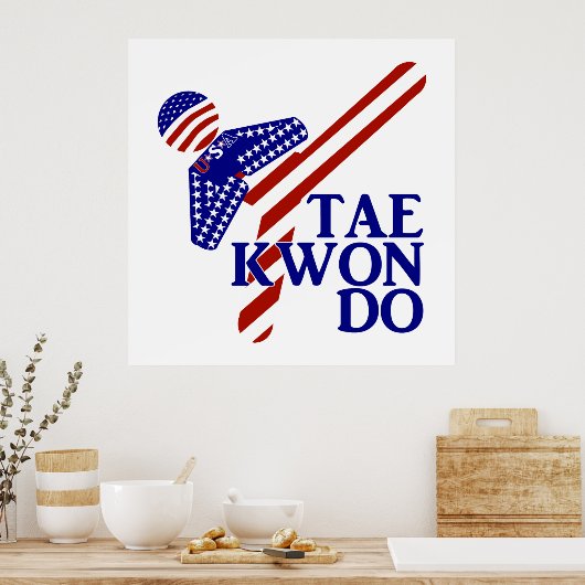 USA Taekwondo Kick (1) Poster (Keuken)
