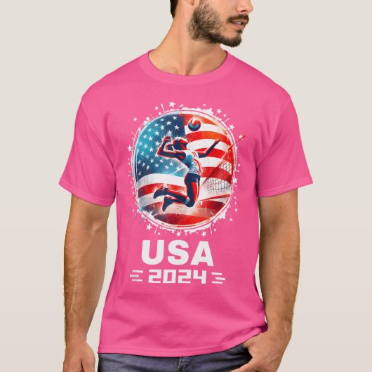 USA Team 2024 Verenigde Staten Amerikaanse Vlag Vr T-shirt (Voorkant)
