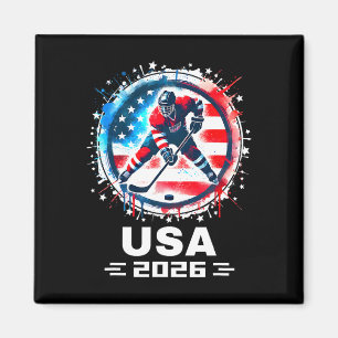 Usa Team 2026 Hockey Amerikaanse Vlag Vrouwen Mann Magneet