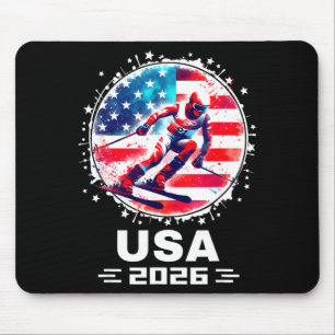 Usa-team 2026 skishirt voor mannen vrouwen kindere muismat