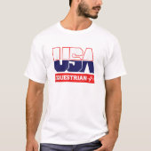 USA Team Equestrian mannen vrouwen Amerikaanse spo T-shirt (Voorkant)