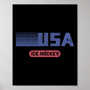 Usa Team Sport Retro Usa Team Amerikaans IJshockey Poster