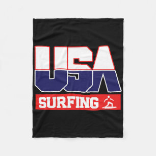 Usa Team Surfen - Mannen En Vrouwen Amerikaanse Sp Fleece Deken