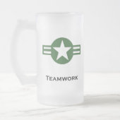 USA Teamwork Groen Matglas Bierpul (Links)