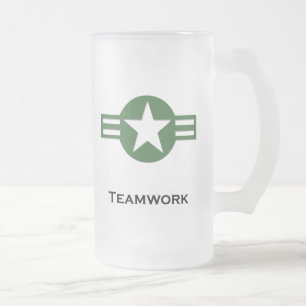USA Teamwork Groen Matglas Bierpul