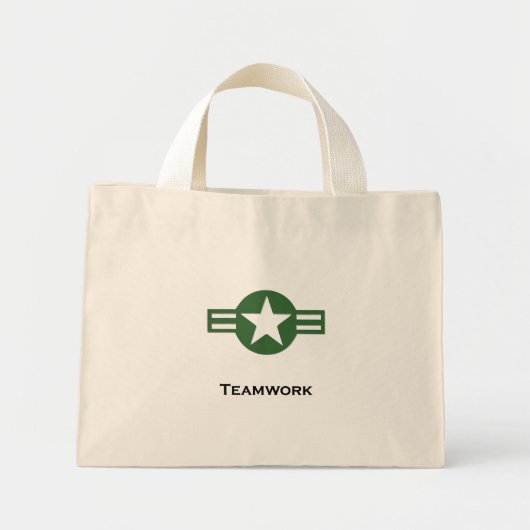 USA Teamwork Groen Mini Tote Bag (Voorkant)