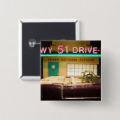 USA, Tennessee, Memphis: Elvis Presley Vierkante Button 5,1 Cm (Voorkant /achterkant)