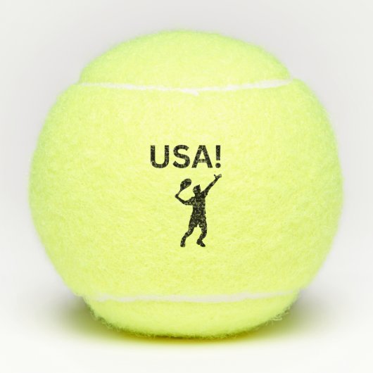USA tennisser met stip als bal (Voorkant)
