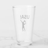 USA tennisser met stip als bal Glas (Achterkant)