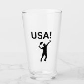 USA tennisser met stip als bal Glas (Voorkant)