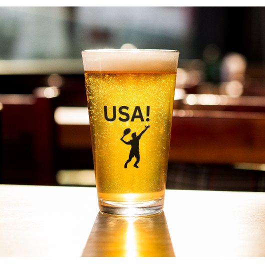 USA tennisser met stip als bal Glas