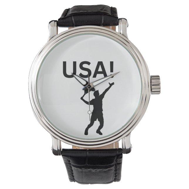 USA tennisser met stip als bal Horloge (Voorkant)