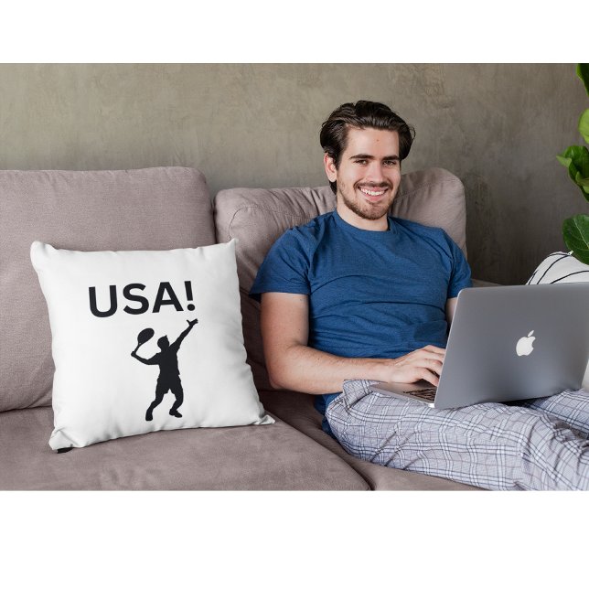 USA tennisser met stip als bal Kussen (Creator heeft geüpload)