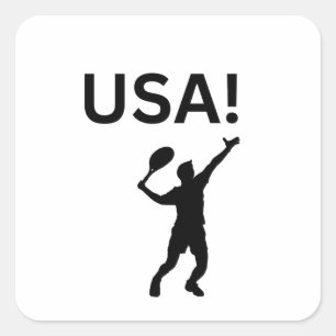 USA tennisser met stip als bal Vierkante Sticker