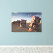 USA, TEXAS, Panhandle Area, Amarillo: Cadillac 2 Canvas Afdruk (Insitu (Houten vloer))