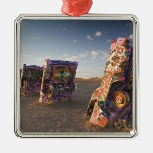 USA, TEXAS, Panhandle Area, Amarillo: Cadillac 2 Metalen Ornament (Voorkant)