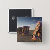 USA, TEXAS, Panhandle Area, Amarillo: Cadillac 2 Vierkante Button 5,1 Cm (Voorkant /achterkant)