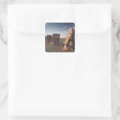 USA, TEXAS, Panhandle Area, Amarillo: Cadillac 2 Vierkante Sticker (Tas)