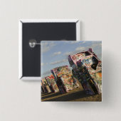 USA, TEXAS, Panhandle Area, Amarillo: Cadillac Vierkante Button 5,1 Cm (Voorkant /achterkant)