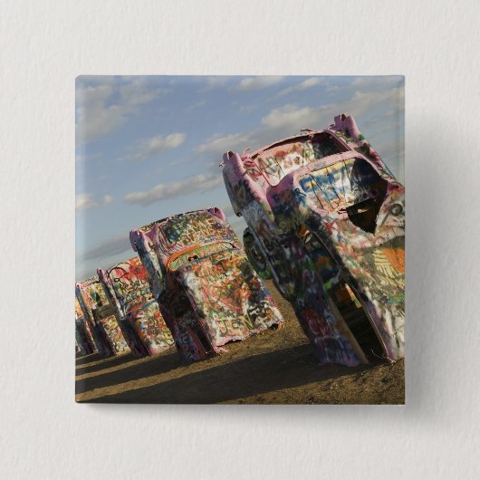 USA, TEXAS, Panhandle Area, Amarillo: Cadillac Vierkante Button 5,1 Cm (Voorkant)