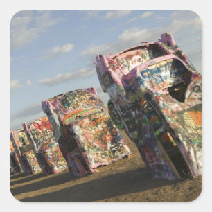 USA, TEXAS, Panhandle Area, Amarillo: Cadillac Vierkante Sticker