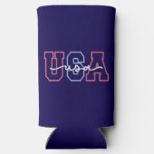 USA Text 4th Of July Design-62118 Seltzer Blikjeskoeler (Achterkant)