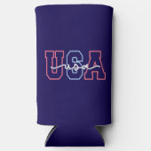 USA Text 4th Of July Design-62118 Seltzer Blikjeskoeler (Voorkant)