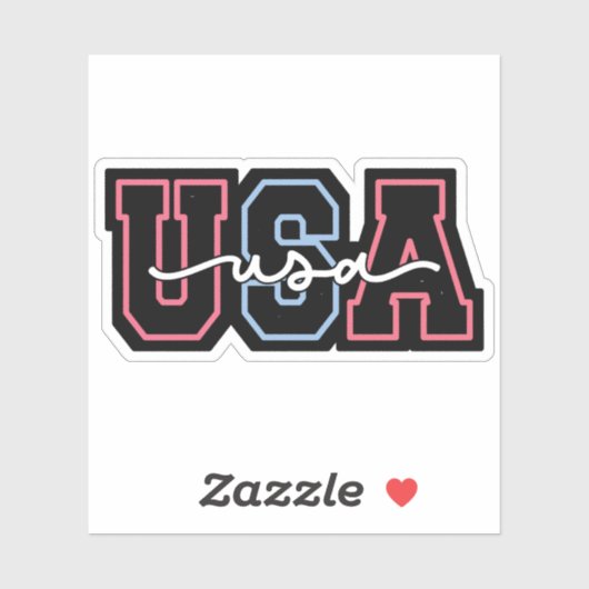 USA Text 4th Of July Design-62118 Sticker (Vel)