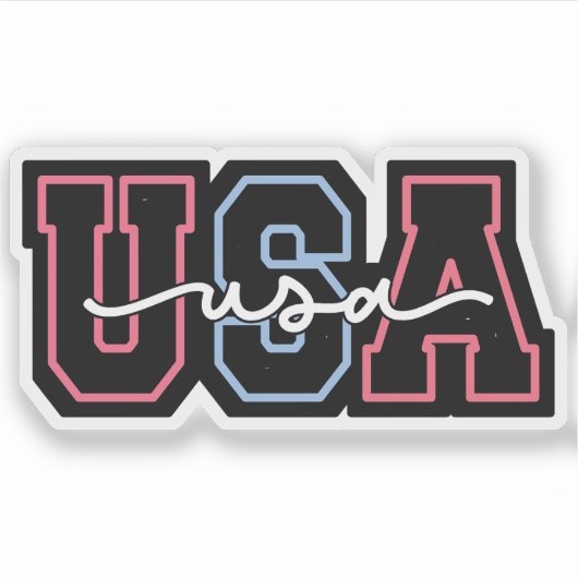 USA Text 4th Of July Design-62118 Sticker (Voorkant)