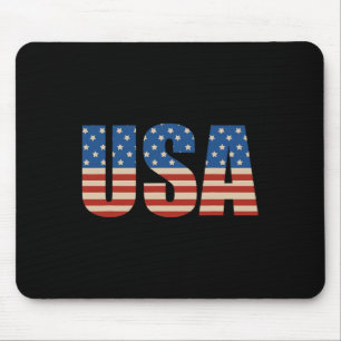 Usa Text Vlag T-shirt - Amerikaanse Vlag Patriotti Muismat