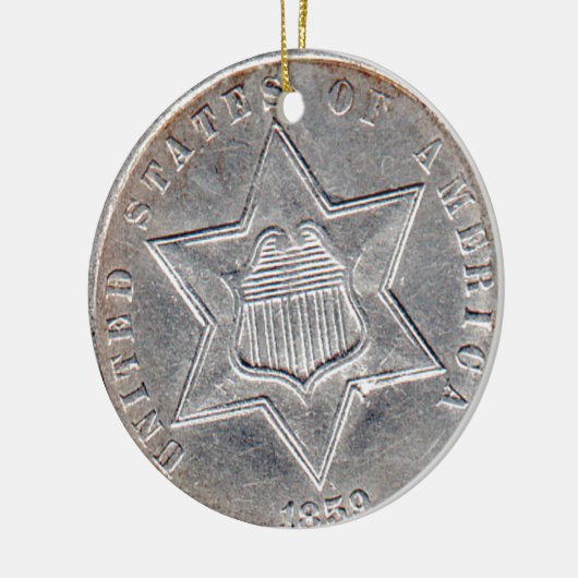 "USA three cent silver angle - Historical Ornament (Links)