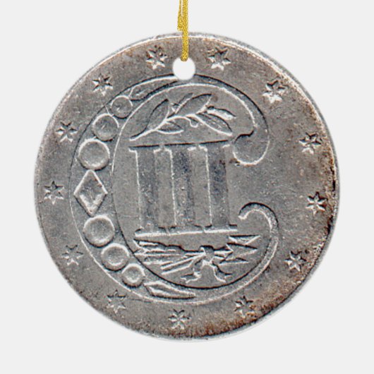 "USA three cent silver angle - Historical Ornament (Achterkant)