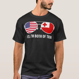 USA Tonga Flag Sunglasses Tongan Americans asperge T-shirt