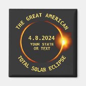 USA Totaal Solar Eclipse Party 4/8/2024 Aangepaste Magneet (Voorkant)