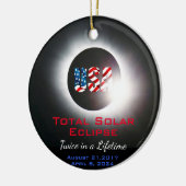  USA Totale zonsverduistering 2017 2024 Keramisch Ornament (Links)