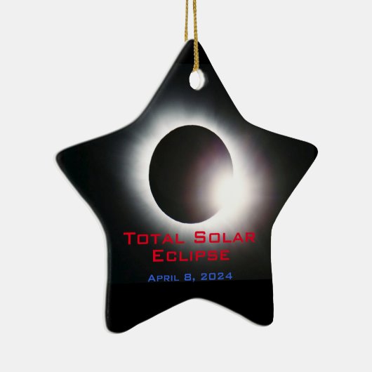 USA Totale zonsverduistering 2024 Keramisch Ornament (Rechts)