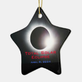 USA Totale zonsverduistering 2024 Keramisch Ornament (Links)