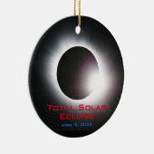 USA Totale zonsverduistering 2024 Keramisch Ornament (Rechts)