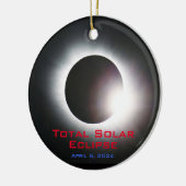USA Totale zonsverduistering 2024 Keramisch Ornament (Links)