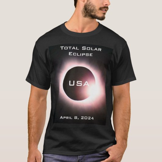 USA Totale zonsverduistering 8 april 2024 T-shirt (Voorkant)