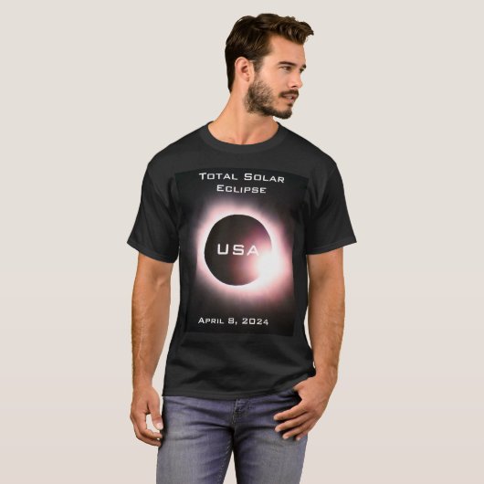 USA Totale zonsverduistering 8 april 2024 T-shirt (Voorkant volledig)