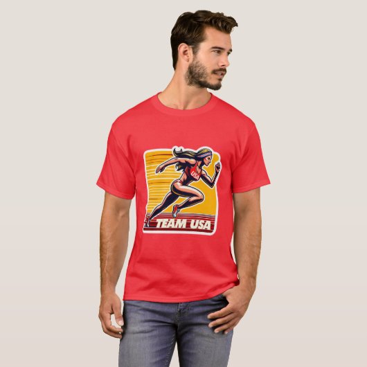 USA-TRACK EN FIELD 4 T-SHIRT (Voorkant volledig)