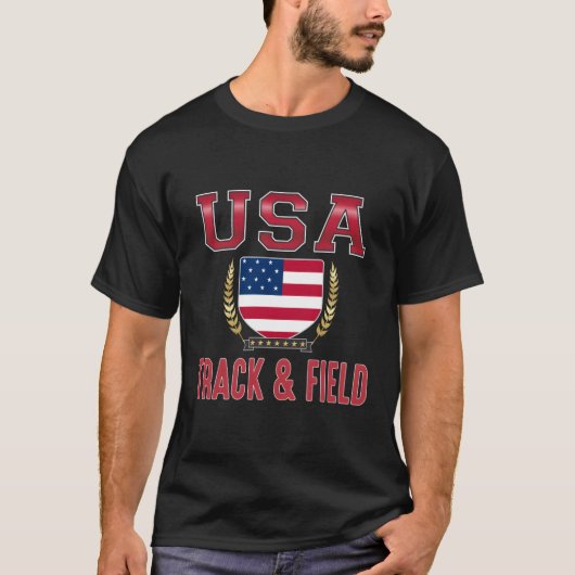 Usa Track-veld T-shirt (Voorkant)