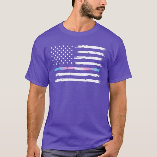 USA Trans Pride Thin Line  T-shirt (Voorkant)