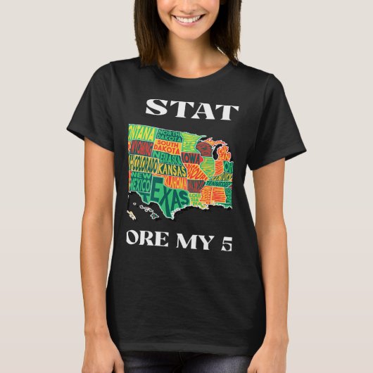 USA Travel  Visit 50 States Map 1 T-shirt (Voorkant)