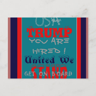 USA Trump: Je bent aangenomen! United We Stand Art Briefkaart