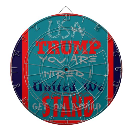 USA Trump: Je bent aangenomen! United We Stand Art Dartbord (Voorkant)