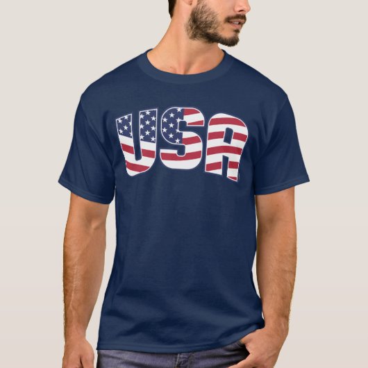 USA Tshirt Patriottische Amerikaanse Vlag 4 juli (Voorkant)